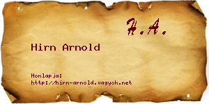 Hirn Arnold névjegykártya